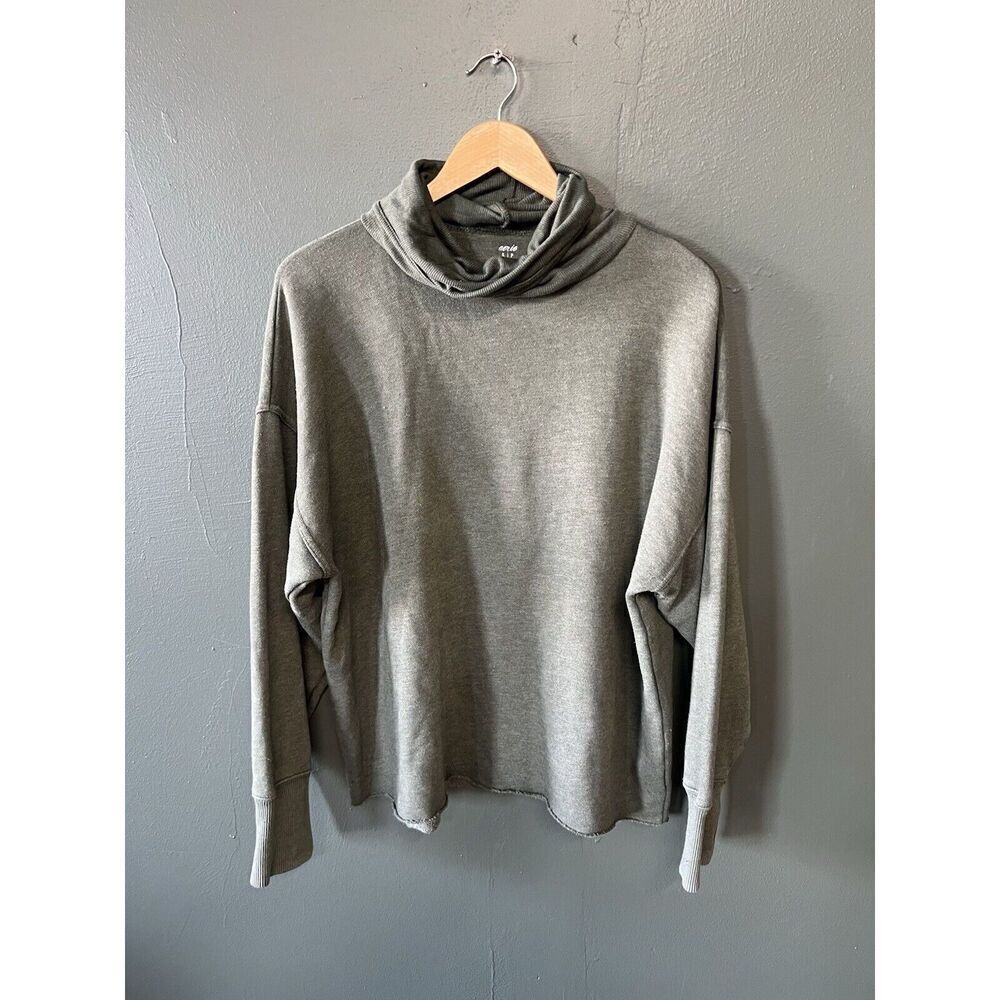 Aerie Womens Green Turtleneck Long Sleeve Pullover Sweatshirt Size Small